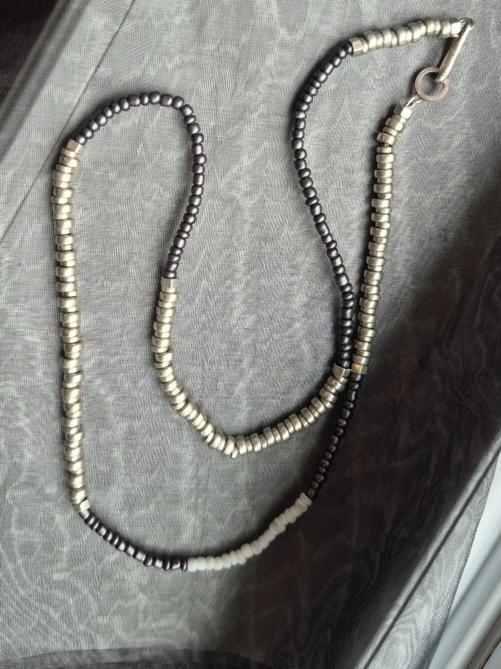 STERLING SILVER AND Semi Precious Bead Necklace - Unisex - 18 inches - NWT